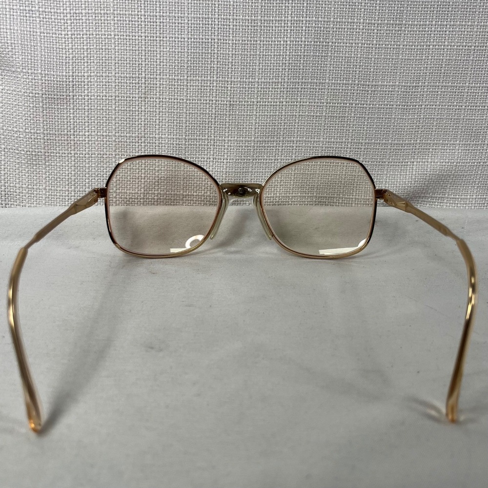 Luxottica Annette Eyeglasses Gold Electric Pink Square Frame Italy 53-17-130 - Picture 7 of 11